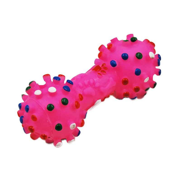 Rubber Dumbbell Squeaker Toy
