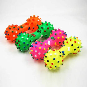 Rubber Dumbbell Squeaker Toy