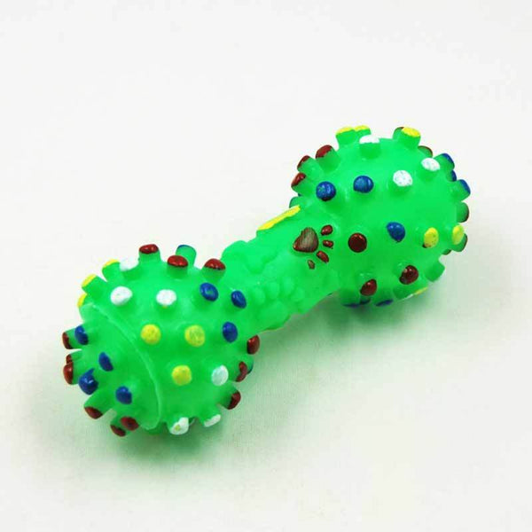 Rubber Dumbbell Squeaker Toy