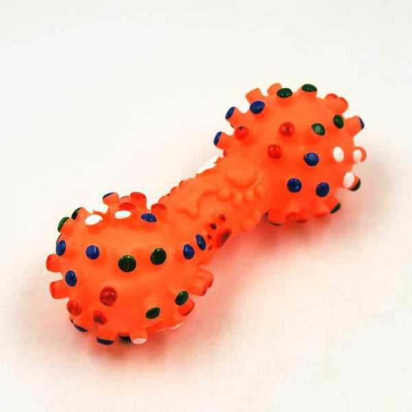 Rubber Dumbbell Squeaker Toy
