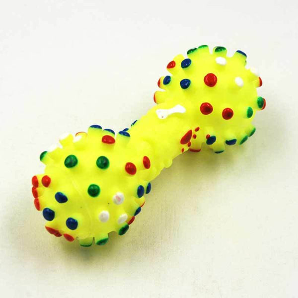 Rubber Dumbbell Squeaker Toy