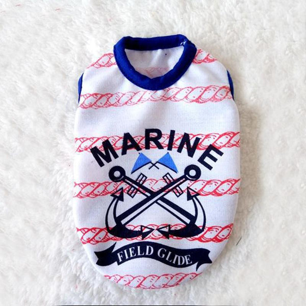 Marine Print Clothes For Teacup Puppies