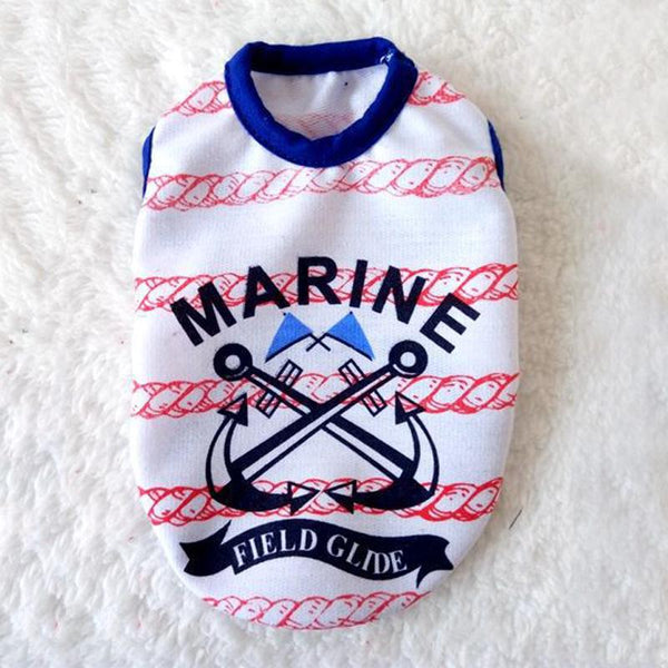 Marine Print Clothes For Teacup Puppies