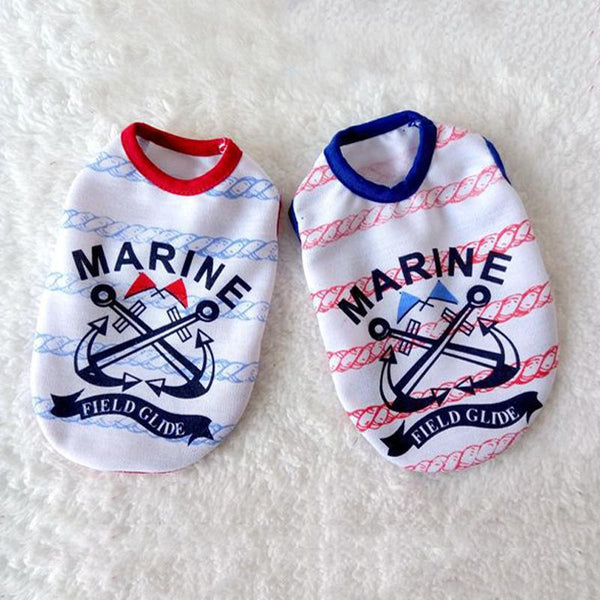 Marine Print Clothes For Teacup Puppies