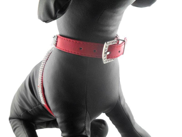 Rhinestones Leather Teacup Puppy Collar