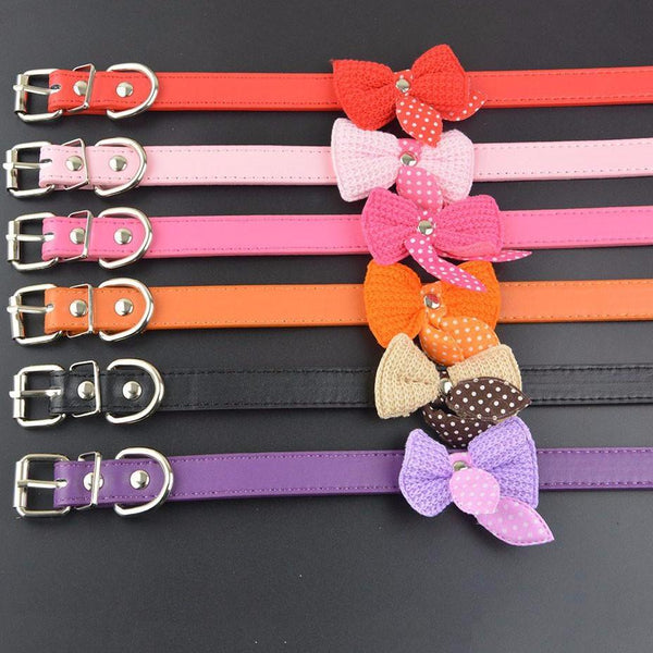 Fashioned Leather Collar with Butterfly Knot