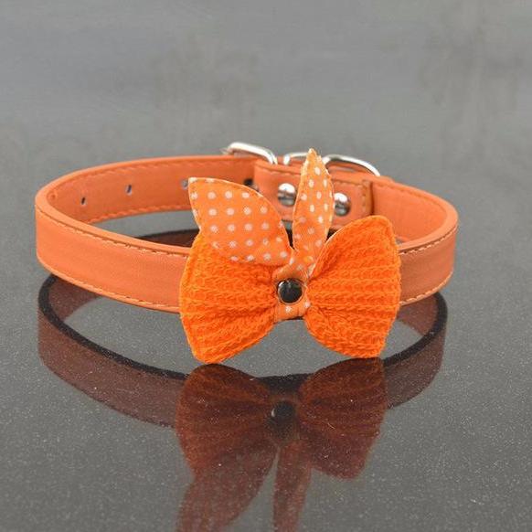 Fashioned Leather Collar with Butterfly Knot