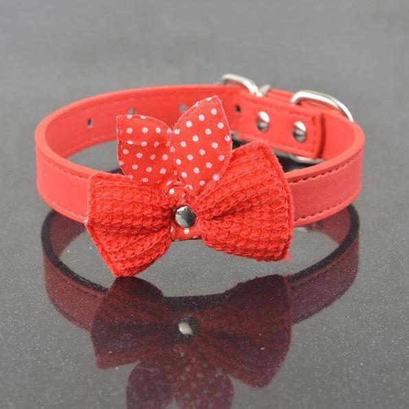 Fashioned Leather Collar with Butterfly Knot