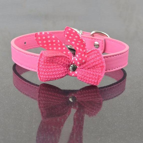 Fashioned Leather Collar with Butterfly Knot
