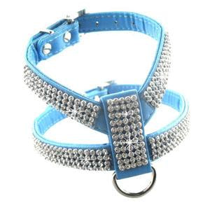 Rhinestones Leather Teacup Puppy Collar