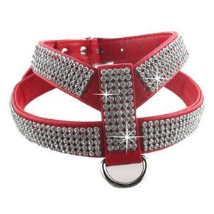 Rhinestones Leather Teacup Puppy Collar
